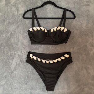 White House Black Market Black and White Bikini size small